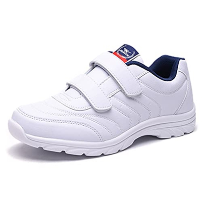 JOMIX Zapatillas de mujer de tira, gimnasia de tenis de fitness para caminar, 02 blanco, 46 EU