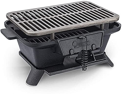 YEstge Parrilla de Barbacoa Carbón de leña Barbacoa portátil Barbacoas portátiles Carbón de leña para el hogar Parrilla de Hierro Fundido Salvaje Espe