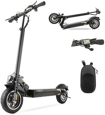 Nuevo Patinete Electrico Adultos iX4 - Larga Rango 40, Doble Suspensión, Reforzada Neumáticos Todoterreno de 10‘’ Patinete Eléctrico Plegable, Soporta