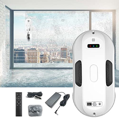 Robot Limpiador de Ventanas Inteligente, Robot de Limpieza de Vidrio Perezoso con Control Remoto de 2,4 g/Ultrafino de 7,8 cm/Cuerda de Seguridad, Rob