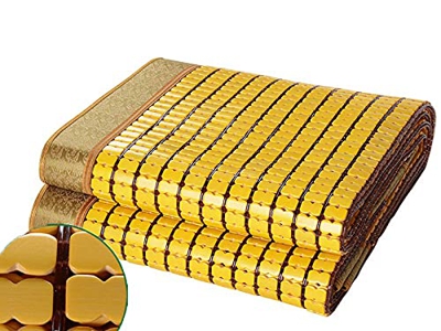 HCZS Estera de Dormir de Verano refrescante Colchón de bambú de Mahjong carbonizado Suave y Duradero con tendón de Res Doble - para Dormitorio Cojín d