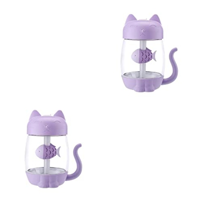 YIUPEDRFG 2 Juegos de Humidificador de aire de 350ML con luz LED, rociador de niebla de recargable por USB, difusor de gran capacidad para el hogar y 