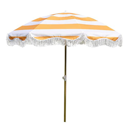Imagen de Bana Tassel Parasol, Rayas Amarillas + Blancas, Parasol Redondo al Aire Libre, Altura Ajustable, Adecuada for jardín, terraza al mejor precio Bana Tassel Parasol, Rayas Amarillas + Blancas, Parasol Redondo al Aire Libre, Altura Ajustable, Adecuada for jardín, terraza en oferta