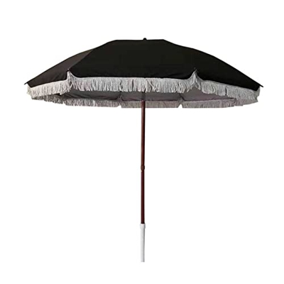 Bana Parasol Negro, Vacaciones/acampando/al Aire Libre Parasol, Paraguas de jardín Plegables portátiles (2m/6.6 pies)