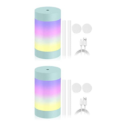 BOKIOESDE 2 Juegos de Humidificador de aire de 300ml, difusor esencial de Aroma portátil, purificador USB, aromaterapia para coche y hogar
