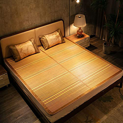 Alfombras para dormir de verano Cama de doble cama for dormir de verano, alfombra de bambú plegable de doble cara, colchón de seda de hielo transpirab características