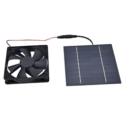 Uxsiya Ventilador de Escape con Energía Solar, Ventilador de Panel Solar Multipropósito a Prueba de Agua 10W Reduce la Temperatura Ventiladores Dobles en oferta