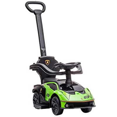 AIYAPLAY 2 en 1 Coche Correpasillos para Niños 12-36 Meses Lamborghini Essenza SCV12 Andador Empujador con Bocina Mango de Empuje y Barandilla Extraíb