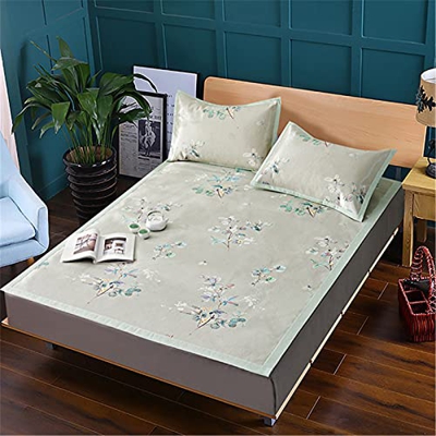 Colchoneta De Dormir De Verano De Enfriamiento Colchón Plegable Aire Acondicionado Cojín Suave Jacquard Seda De Hielo De Tres Piezas,A,150 * 200cm