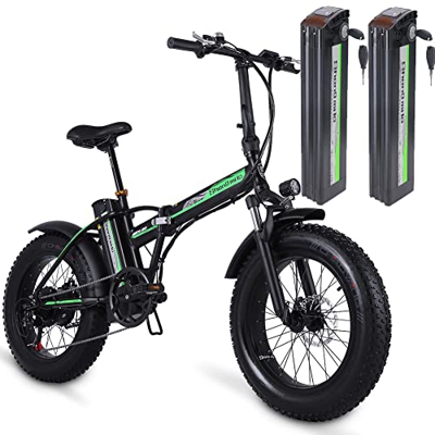 Neumático plegable de 20 pulgadas para bicicleta eléctrica con dos baterías de litio extraíble de 48 V/25 Ah, 7 velocidades Shimano City E-bike bicicl