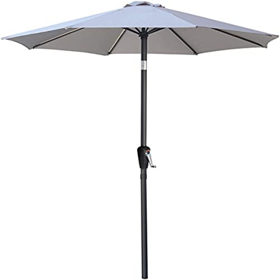 Sombrilla de Mesa para Patio, sombrilla de Mercado con botón de inclinación y manivela, sombrilla para jardín, terraza, Patio Trasero y P