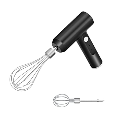 Mcbazel Batidora Eléctrica, Mezcladores de Mano Eléctricos Recargables USB Batidor Eléctrico inalámbrico con 2 Cabezales de Mezcla, Modos de Velocidad