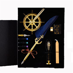 ZWEBY Pluma de Ave Conjunto de Plumas de Plumas Creativas de Plumas para Él Hombres Papá (Color : Navy Blue, Size : 25x19.5x4.5cm) características
