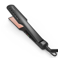 Plancha de pelo Ovonni, Placa ancha de nano titanio flotante 3D de 1,7pulgadas, 5 ajustes de calor, Calentamiento rápido MCH, Protección de apagado au en oferta