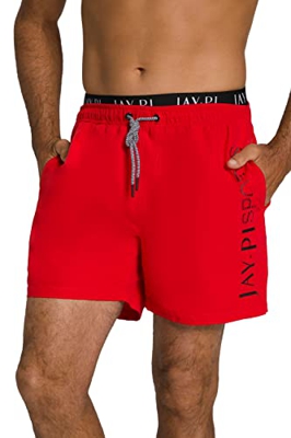 JP 1880 Jay-pi-Bañador para Playa (Cintura elástica) Ajustados para Hombre, Rojo, 7XL