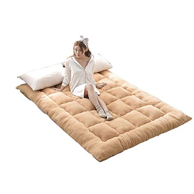 QLIGHA Colchón de Piso Grueso de Invierno Colchón de futón de Estilo japonés de Rebote Lento Transpirable Colchoneta de Dormir Plegable portátil Colch