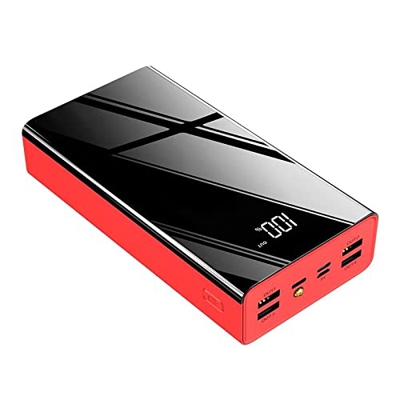 Qniceone Banco Rojo del Poder De La Alta Capacidad 100000mah, PortáTil para El Powerbank De Carga ráPido del Viaje Al Aire Libre
