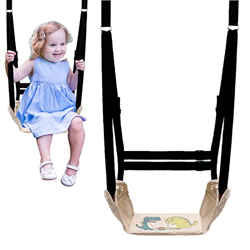 XOWRKGX Asiento Columpio de Juguetes para niños, Silla Colgante de Barra Horizontal para niños con una Envoltura de Cadera en Forma de U y Cintas Ajus características