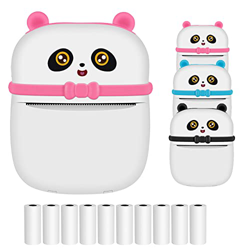 Mini Impresora Térmica, Impresora Térmica Portátil Impresora Fotográfica con Papel Térmico de 10 Rollos, Bluetooth Etiqueta Nota Recibo Papel Impresor en oferta