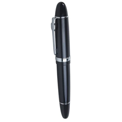 Fuente Avanzada Pen 159 Black Bright with Silver Broad Nib Fountain Pen en oferta
