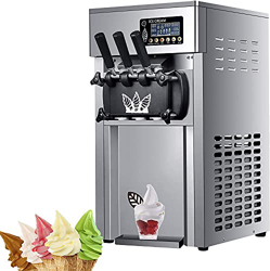 Fhdisfnsk Máquina para Hacer Helados para Servicio Suave para Servicio Suave, Yogur Helado, Sorbete, Helado, Natillas - Pantalla LCD Y 3 Sabores (2 In características