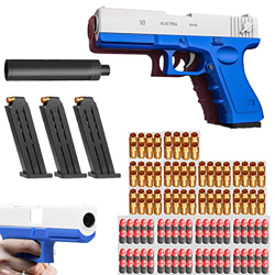 Yqz Shell Ejection Soft Bullet Toygun,Pistola de Juguete de Bala Suave con Cargador de Expulsión y Silenciador, Niños,Divertido Juego Al Aire Libre precio