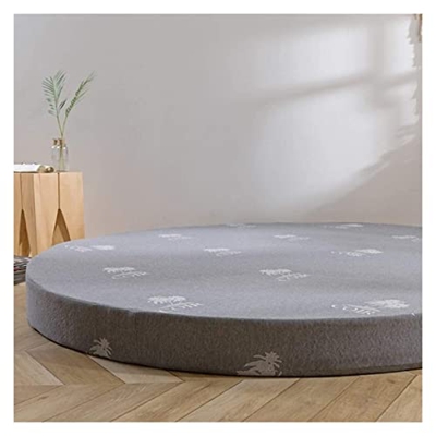 LIUAN Colchón de cama redondo grueso, tapete de tatami acolchado de espuma viscoelástica, almohadilla de dormir extraíble para futón y colchón transpi