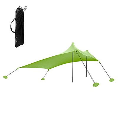 LANRU Carpa de Playa Refugio para el Sol con Sacos de Arena para Acampar Pesca Senderismo Patio Trasero Parque de Playa,Refugio Solar con Bolsa de Are