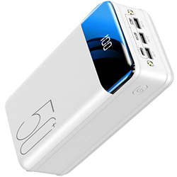 Wttfc Power Bank, 50000Mah Power Banks Carga Rápida Batería Externa Portátil [3 Salidas 3 Entradas] Pantalla LED Cargador Móvil con Linternas para Tab en oferta