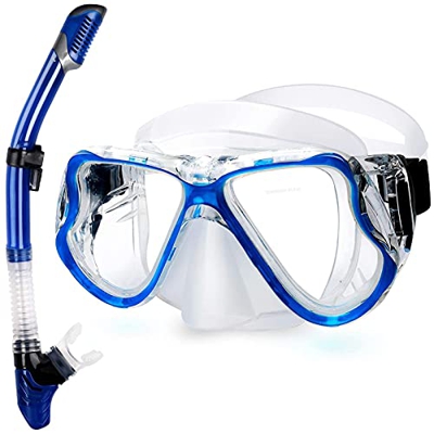 Spacmirrors Traje de esnórquel Conjunto de esnórquel seco, Máscara de Buceo antivaho, Gafas de Buceo Anchas panorámicas, Respiración fácil y Equipo de