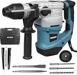 Wesco - Martillo perforador (1500 W, 5,5 J, 3 en 1, con 5 brocas SDS-Plus y cincelador) en oferta