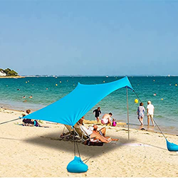 HMLOPX Pop Up Beach Tent Tent Sun Shelter, Sombrilla de Playa con 2 Polos, UPF50 + Playa Doble Canopy for Playa, Camping, Pesca, Patio Trasero y picni precio
