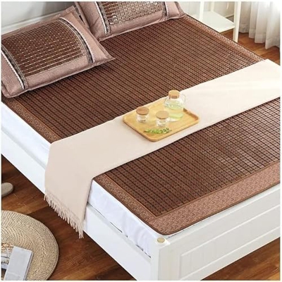 Alfombras para dormir de verano Alfombrillas for dormir de verano, alfombrilla de bambú, cama doble suave y suave, colchón de cama de enfriamiento mul