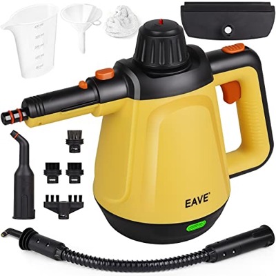 EAVE Limpiador a vapor multifunción, 450 ml Limpiador Vapor PortáTil 1200 W, 10 en 1 juego de limpiador a vapor para coche, tapicería, sofá, casa, bañ