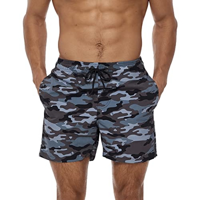 Bañador Natacion Hombre, Shorts de Baño para Hombre, Pantalones Cortos de Playa de Verano de Secado Rápido, Trajes de Baño para Hombres con Forro de M