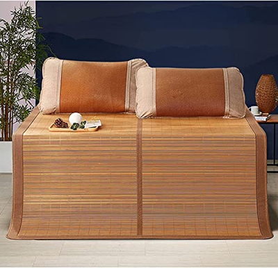 Alfombras para dormir de verano Mats de sueño de verano plegables, alfombrilla de bambú multifunción de cama doble, colchón de cama de enfriamiento am