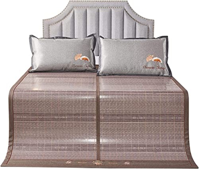 Alfombras para dormir de verano Mat de dormir de verano plegable cama doble, alfombrilla de bambú transpirable, colchón de cama de enfriamiento multif