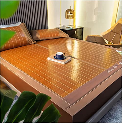 Alfombras para dormir de verano Alfombrillas for dormir de verano plegables, colchoneta de bambú de doble cara transpirable, colchón de cama de enfria