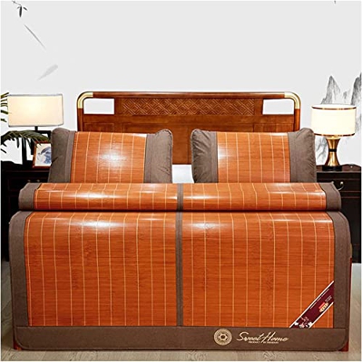 Alfombras para dormir de verano Alfombra de bambú plegable, alfombrilla for dormir de verano de doble cara aliviable, colchón de cama de enfriamiento 