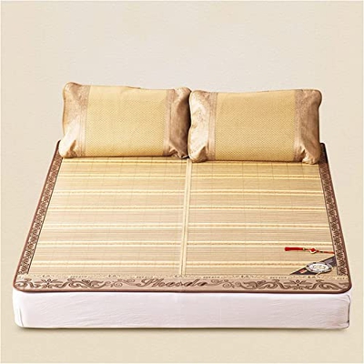 Alfombras para dormir de verano Alfombra de bambú lisa plegable, alfombrilla for dormir de verano de bambú de doble cara sin aliento, colchón de cama 