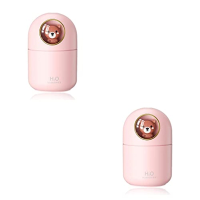 BOKIOESDE 2 Juegos de Humidificador USB 300ml difusor de aire apartamento rociador de niebla bajo ruido protección de apagado atomizador suministros p