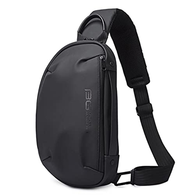 OZUKO Casual Sling Bag, Bolso de Pecho Hombre Bolso Bandolera Bandoleras Cruzada con Puerto de Carga USB para Negocio Ciclismo Viaje (Negro)