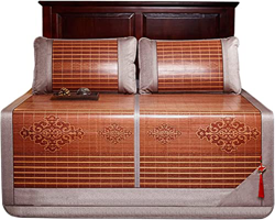 Alfombras para dormir de verano Mat de bambú Cama doble, Mat, diseño de doble cara respirable, alfombra de sueño de verano multifunción for dormitorio características