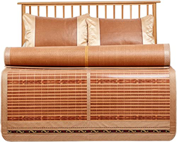 Alfombras para dormir de verano Mats de sueño de verano cama doble, alfombrilla de bambú plegable aliviable, colchón de cama de enfriamiento multifunc en oferta