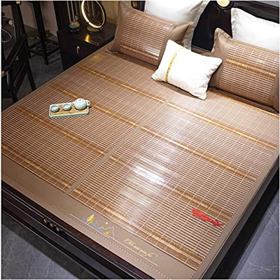 Alfombras para dormir de verano Mat de dormir de verano cama doble, alfombrilla de bambú transpirable, colchón de cama de enfriamiento multifunción fo