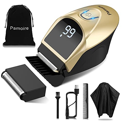 Cortapelos profesional, mini cortapelos inalámbrico para hombre, recortador de barba eléctrico, recargable, con indicador LED, peine guía 4 en 1, cabe