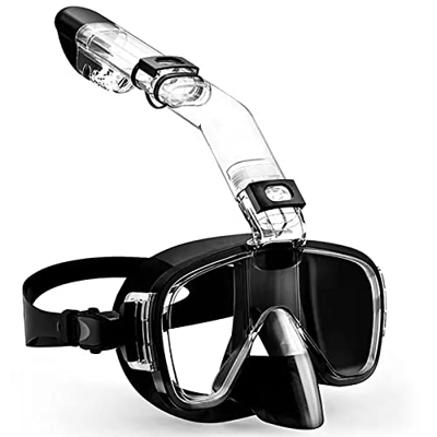JinKeHong Máscara de esnórquel, Ajustable, Silicona de Grado alimenticio, Parte Superior Completamente Seca, máscara de Buceo de Vidrio Templado, para