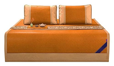 GBEN Matina de ratán Plegable de Verano Rattan Mata de Dormir de Hielo colchón de Cama de Seda Almohadilla de enfriamiento Liso 22.7.5 (Size : 150x195