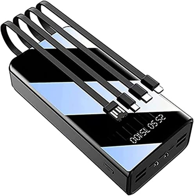 Giural Power Bank 50000mAh, Pantalla LCD de Espejo Completo Cargador portátil Power Banks Cargador de teléfono de Carga rápida Powerbank 7 Salidas y L
