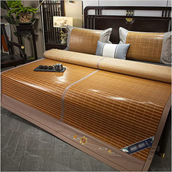 Alfombras para dormir de verano Mats de sueño de verano plegables cama doble, alfombra de bambú transpirable, colchón de cama de enfriamiento multifun en oferta